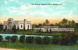 VINTAGE POSTCARD THE SEWAGE DISPOSAL PLANT AT GOSHEN INDIANA