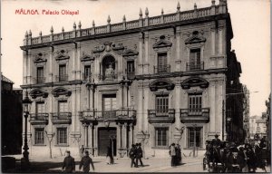 Spain Malaga Palacio Obispo Vintage Postcard C019