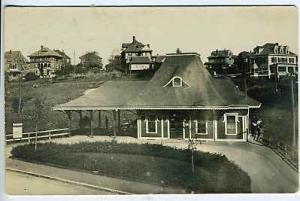 Winthrop Highlands MA Railroad Station RPPC Postcard