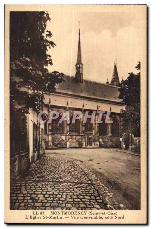 Old Postcard Montmorency (Seine et Oise) The St. Martin's Church Overview nor...