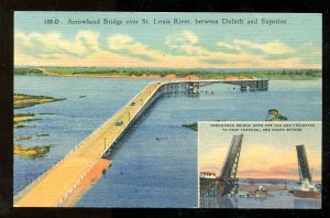 dc228 - DULUTH Minn 1940s Arrowhead Bridge to Superior. Linen