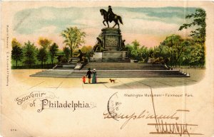 PC CPA US, PA, PHILADELPHIA, WASHINGTON MONUMENT, LITHO POSTCARD (b6520)