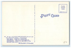 c1940's Kents Uptown Restaurant Atlantic Avenue Atlantic City NJ Postcard 