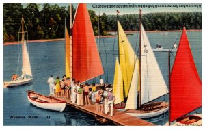 Massachusetts  Webster Lake  Sailing boats at Pier