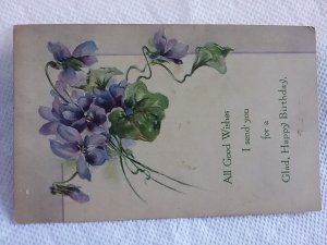 Vintage Happy Birthday postcard written to Groton, New York
