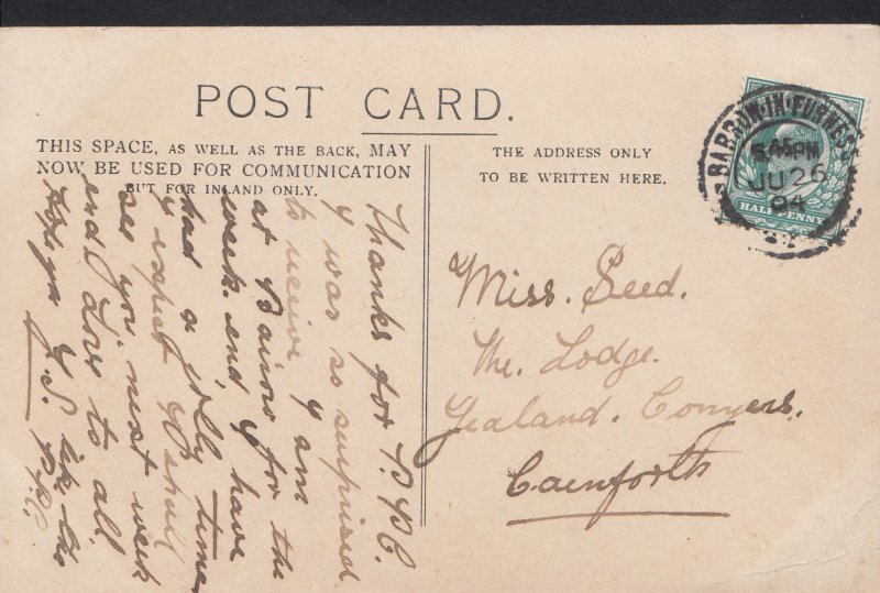 Genealogy Postcard - Family History - Seed - Carnforth - Lancashire  DP182