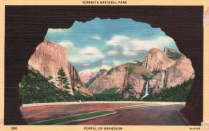 Vintage Postcard  Yosemite National Park Portal Of Grandeur Wawoma Road Tunnel