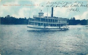 New York Chautauqua Lake Steamer City Pittsburgh 1911 Tom Jones Postcard 22-3582