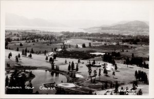 Kelowna BC Golf Course Birdseye British Columbia Unused Ribelin RP Postcard H50