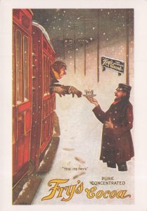 Fry's Cocoa Chocolate Old Train Railway Advertising Postcard