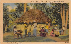 G82/ Port Au Prince Foreign Postcard Carribean Linen Coffee Preparation 14