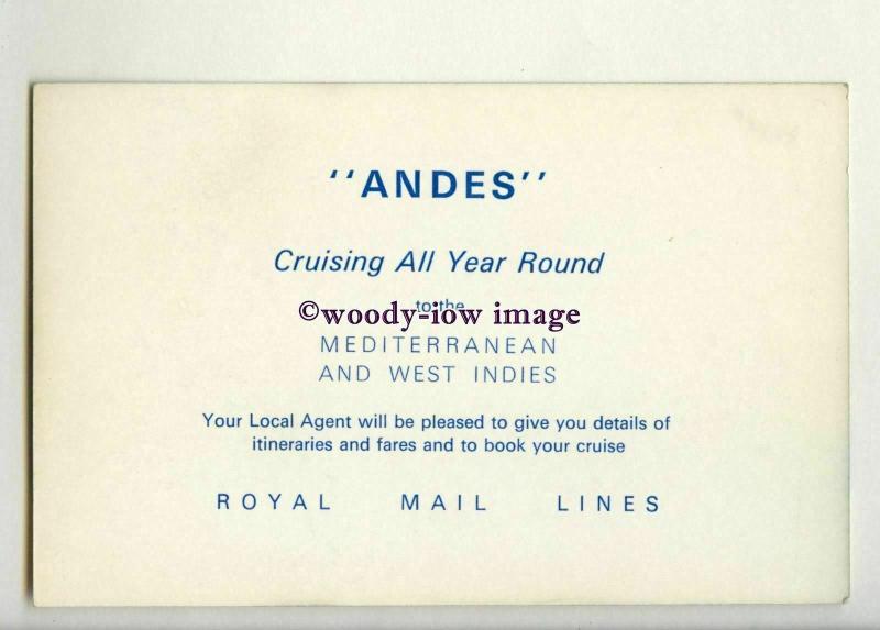 LN1641 - Royal Mail Lines Liner - Andes - postcard