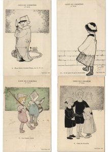MARYEL ARTIST SIGNED CEUX DE L'ARRILRE SERIE 42 Vintage Postcards (L3145)