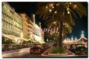 Postcard Modern Nice Cote D & # 39Azur Promenade des Anglais night