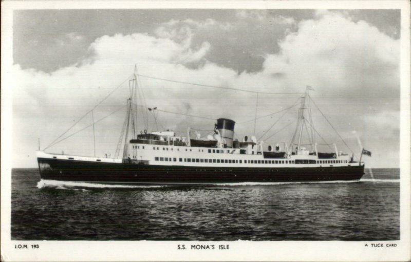 Steamship Ship SS Mona's Isle TUCK Real Photo Postcard