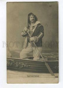 257940 BATTISTINI Italian OPERA singer in BOAT Vintage PHOTO