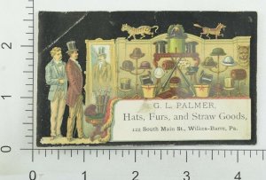 G. L. Palmer Hats Furs Straw Goods Stuffed Animals Man Shopping Top Hats P111