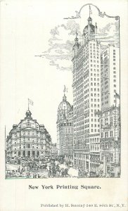 United States New York City Printing Square Published by H. Smutny postcard