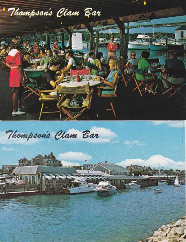 (2 cards) Thompson Brothers Clam Bar - Harwich Port MA, Cape Cod, Massachusetts