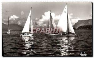 Postcard Modern Boat Sailboat Lake Bourget and its sailboats