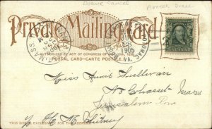 Mt. Mount Vernon on the Potomac DOANE Cancel 1905 Private Mailing Card