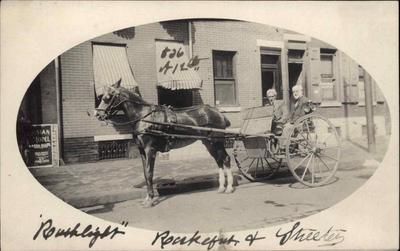 Philadelphia PA Horse Carriage 536 North 12th St. c1910 Real Photo Postcard