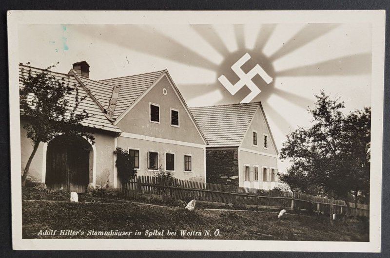 GERMANY THIRD 3rd REICH ORIGINAL CARD HITLERS FAMILY HOME SWASTIKA SUNRISE