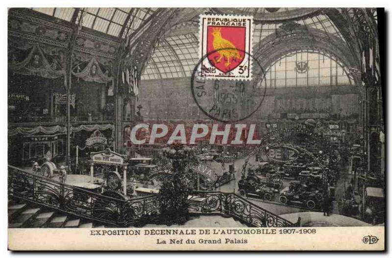 Old Postcard Automobile Exhibition decennale of & # 1907 39automobile 1908 Gr...