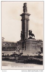 RP; Spain, Cadiz , Monument to Cartez de Cadiz , 20-30s