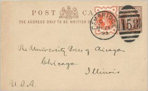 Entier Postal Stationery 1 / 2p + 1 1 / 2p for Chicago