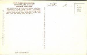 Sweet Meadows Inn Motel Route 108 Us 1 Narragansett Rhode Island Ri Postcard 