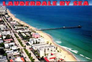 Florida Lauderdale By Sea Aerial View Of Beach and Fishing Pier