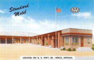 Wells Nevada Standard Motel Street View Antique Postcard K78658