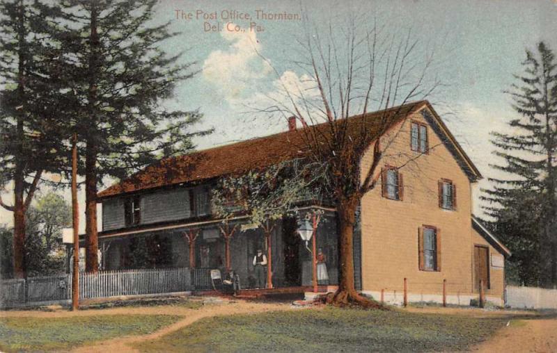 Thornton Pennslyvania Post Office Antique Postcard J60247