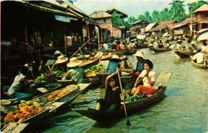 CPM AK THAILAND Dhonburi, Thailand: Scenery of the floating market (345868)