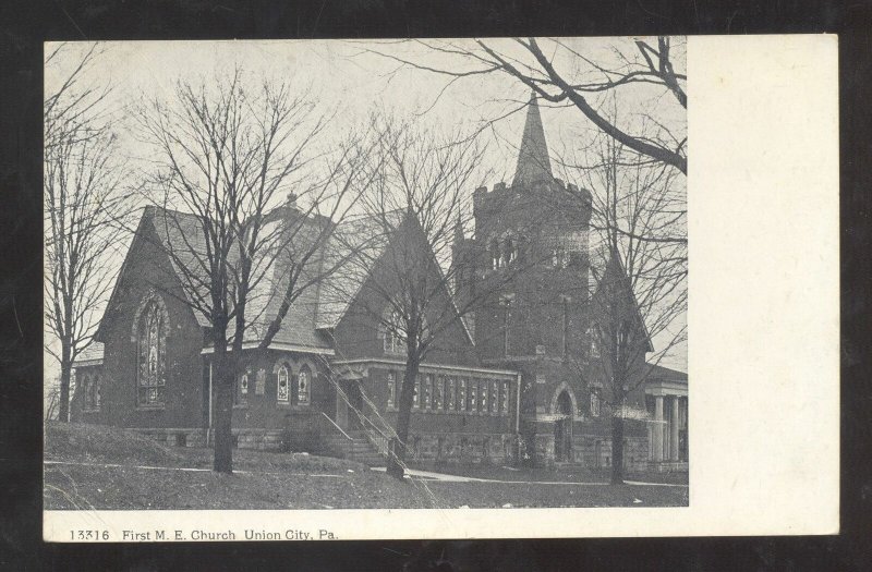 UNION CITY PENNSYLVANIA PA. METHODIST EPISCOPAL CHURCH VINTAGE POSTCARD