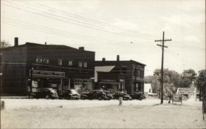 North Anson ME Main St. First National Store & Cars Real Photo Postcard #2