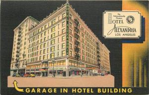 Hotel Alexandria roadside linen Los Angeles California 1930s Postcard MWM 13212