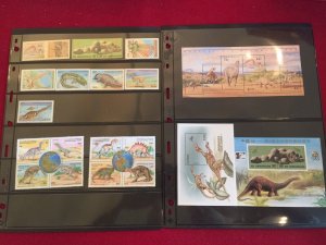 Prehistoric Animals sets and sheets Australia, Guyana, Cambodia, Benin Mint NH