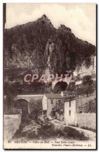 Menton Old Postcard Vallee Real Pont Saint-Louis Frontiere Italian Franco