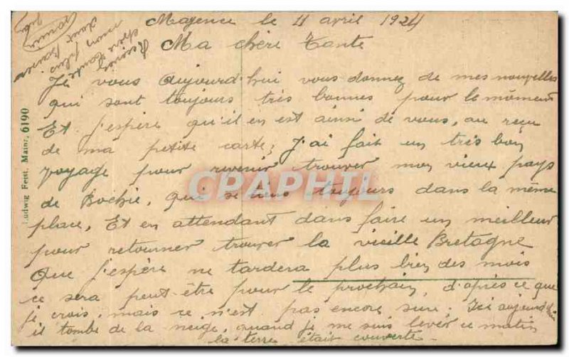 Old Postcard Mainz Rehpark