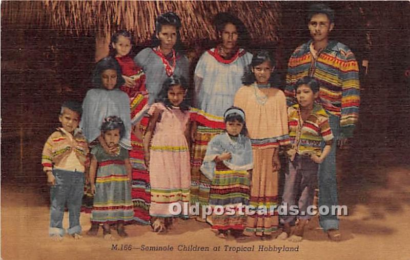 Seminole Children Tropical Hobbyland Indian Village, Miami, Florida, FL, USA ...