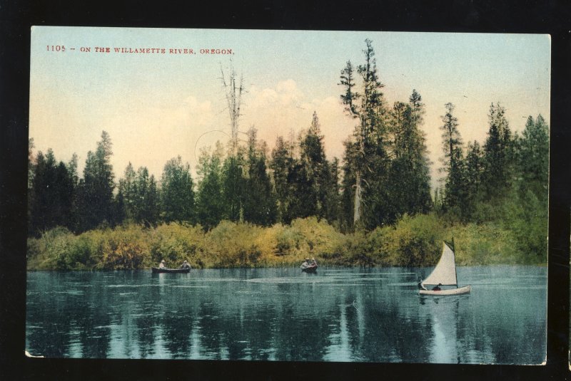 Willamette River, Oregon/OR Postcard, Boats On The River