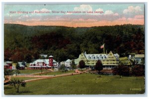 1912 Main Building and Auditorium Silver Bay Association Lake George NY Postcard