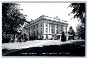 West Union Iowa IA Postcard RPPC Photo Court House Building c1940's Vintage