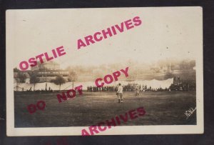 Barrett MINNESOTA RPPC BASEBALL GAME UNDERWAY Players nr Elbow Lake Hoffman MN