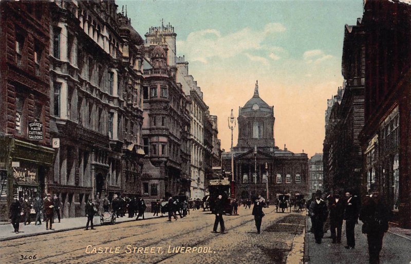 Castle Street, Liverpool, England, Great Britain, early postcard, unused