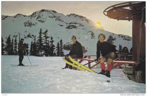 Skiing , Whistler Mt , B.C. , Canada , 50-60s Top of Chair Lift