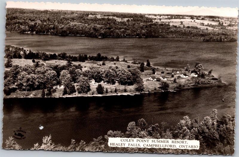 Cole's Point Summer Resort, Healey Falls Campbellford Ontario Vintg Postcard I13