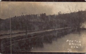 SHILOVO RUSSIA~PONTOON BRIDGE DON RIVER~REAL PHOTO POSTCARD